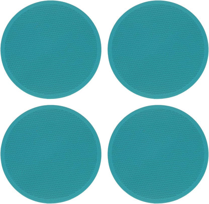 4pcs Silicone Trivet Mats 7.9" Dia Round Non-Slip Silicone Pot Holders for Hot Pots and Pans, Heat Resistant Hot Pads for Kitchen Hot Dishes Table Countertops, Black