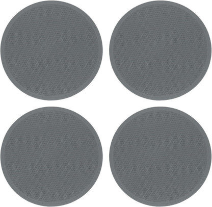 4pcs Silicone Trivet Mats 7.9" Dia Round Non-Slip Silicone Pot Holders for Hot Pots and Pans, Heat Resistant Hot Pads for Kitchen Hot Dishes Table Countertops, Black