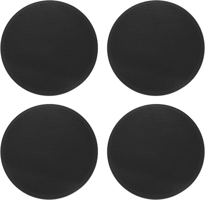 4pcs Silicone Trivet Mats 7.9" Dia Round Non-Slip Silicone Pot Holders for Hot Pots and Pans, Heat Resistant Hot Pads for Kitchen Hot Dishes Table Countertops, Black