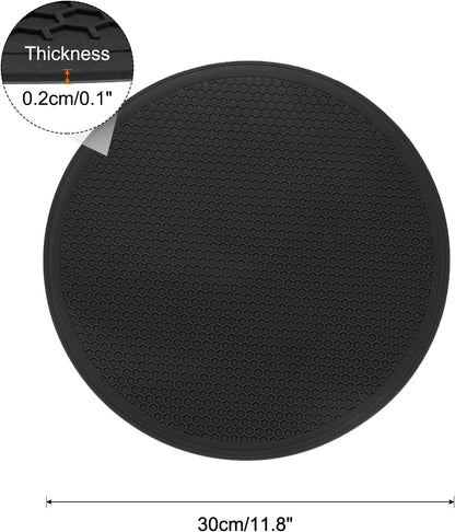 4pcs Silicone Trivet Mats 7.9" Dia Round Non-Slip Silicone Pot Holders for Hot Pots and Pans, Heat Resistant Hot Pads for Kitchen Hot Dishes Table Countertops, Black