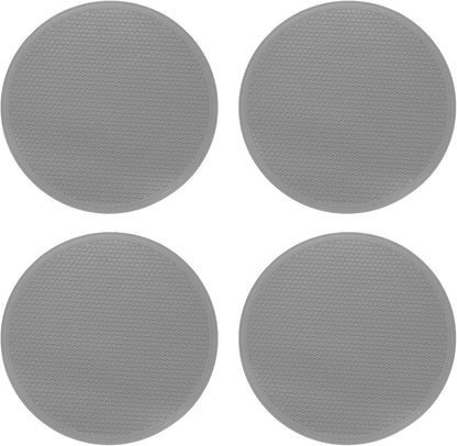 4pcs Silicone Trivet Mats 7.9" Dia Round Non-Slip Silicone Pot Holders for Hot Pots and Pans, Heat Resistant Hot Pads for Kitchen Hot Dishes Table Countertops, Black