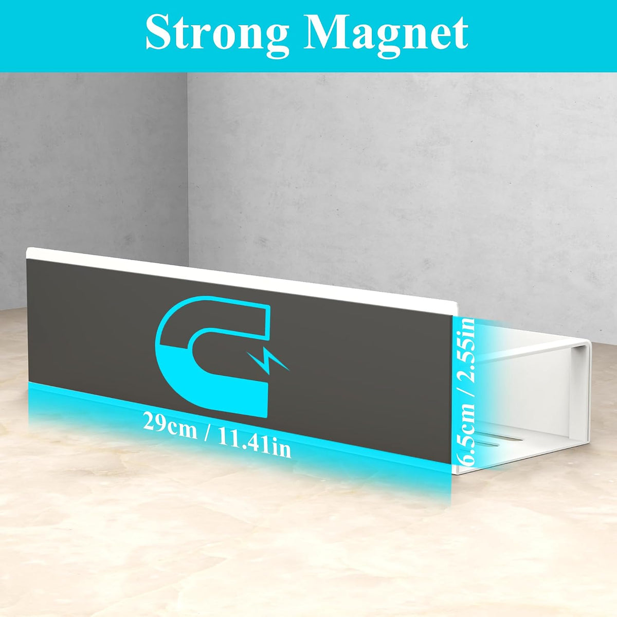 Metal Magnetic Spice Rack for Refrigerator Black, 4 Pack | Magnetic Shelves Heavy Duty for Fridge in Kitchen, Seasoning Storage Organizer, For Oven Washer and Dryer, For Heavier Items