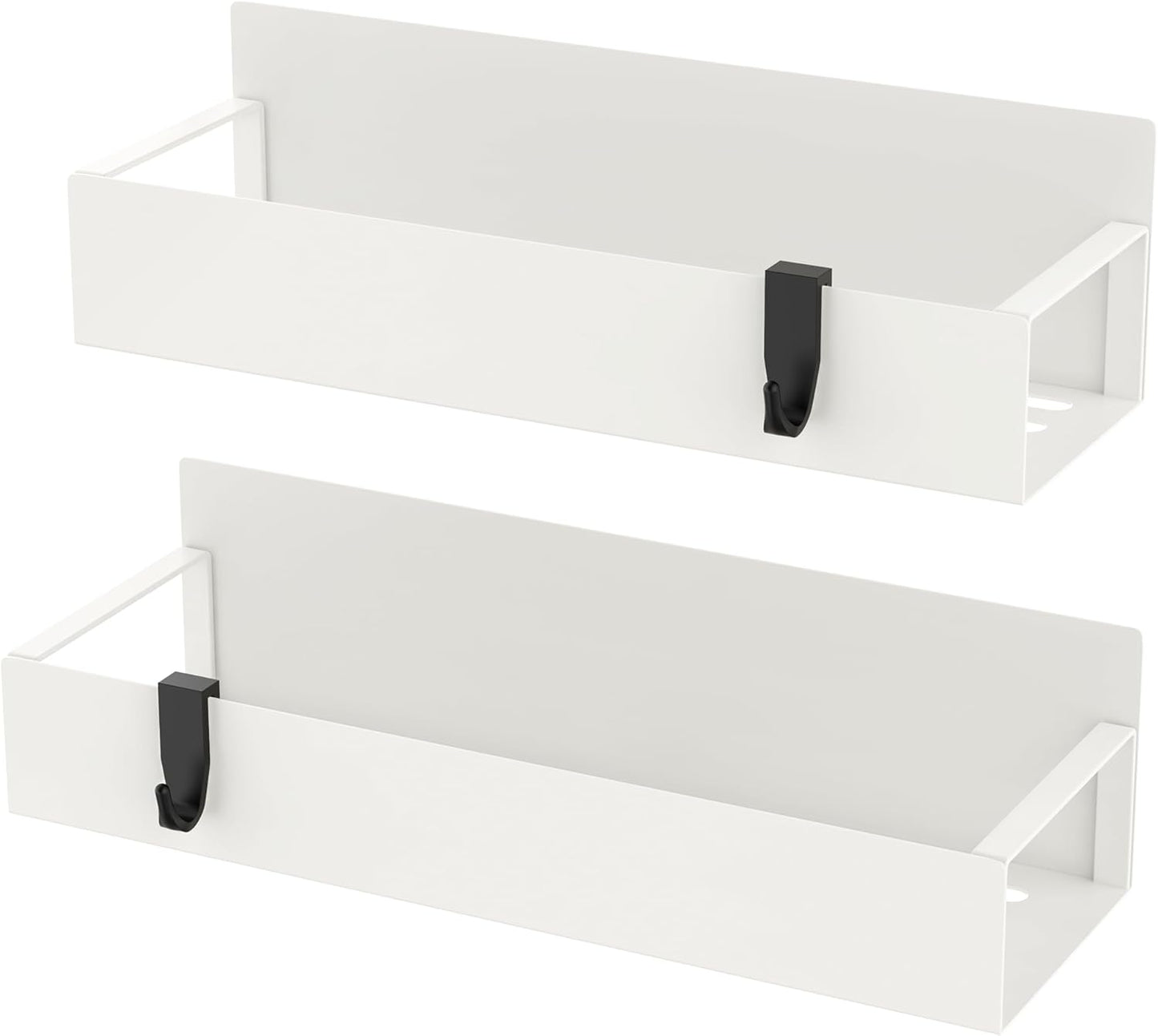 Metal Magnetic Spice Rack for Refrigerator Black, 4 Pack | Magnetic Shelves Heavy Duty for Fridge in Kitchen, Seasoning Storage Organizer, For Oven Washer and Dryer, For Heavier Items