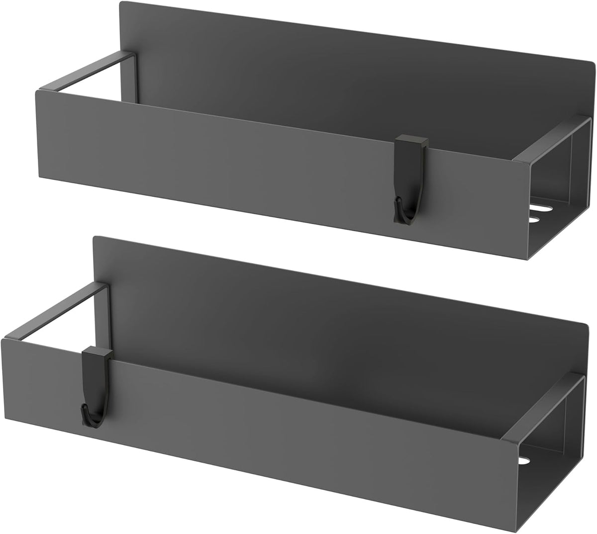 Metal Magnetic Spice Rack for Refrigerator Black, 4 Pack | Magnetic Shelves Heavy Duty for Fridge in Kitchen, Seasoning Storage Organizer, For Oven Washer and Dryer, For Heavier Items