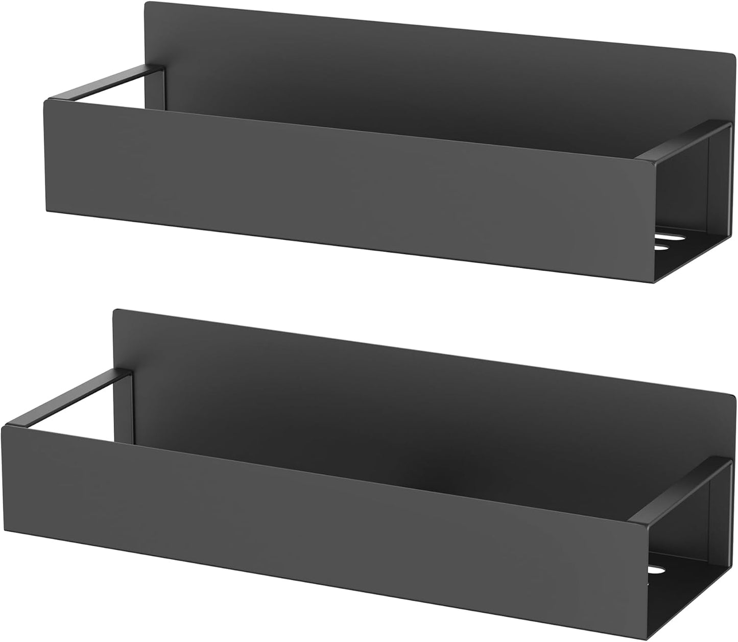 Metal Magnetic Spice Rack for Refrigerator Black, 4 Pack | Magnetic Shelves Heavy Duty for Fridge in Kitchen, Seasoning Storage Organizer, For Oven Washer and Dryer, For Heavier Items