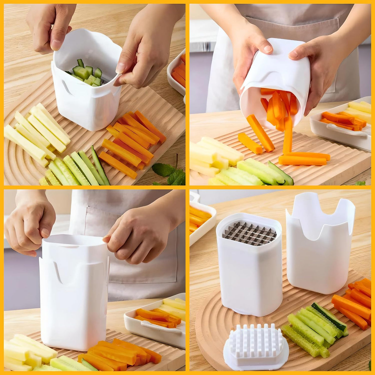 French Fry Cutter Tool White – Tool Food Dicer Veggie Chopper Veg Chopper White French Fry Cutter Natural Cut Rapid Slicer Vegetable Dicer Potato Slicer Manual