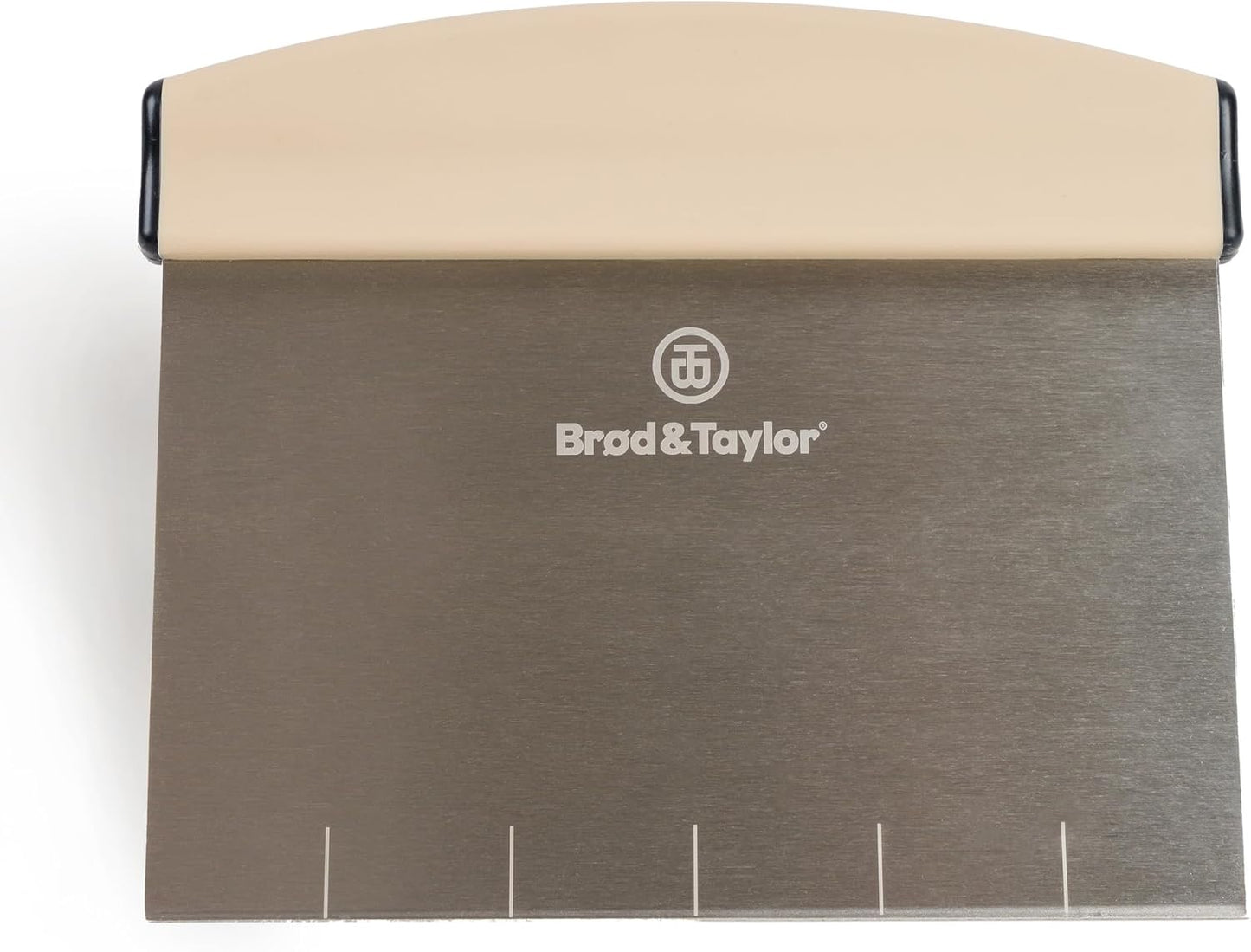 Bench Knife with 1" Markings and Non-Slip Rubber Handle, Dough Cutter for Home-Kitchen Baking (6" x 5.25" Surface), 100% Dishwasher Safe