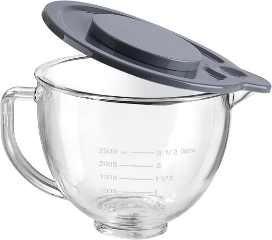 Glass Bowl for KitchenAid 4.5-5 Quart Tilt-Head Stand Mixer,Replacement with KitchenAid Artisan Mixer Glass Bowl | Glass Mixing Bowl for KitchenAid Artisan Mixer