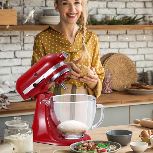 Glass Bowl for KitchenAid 4.5-5 Quart Tilt-Head Stand Mixer,Replacement with KitchenAid Artisan Mixer Glass Bowl | Glass Mixing Bowl for KitchenAid Artisan Mixer