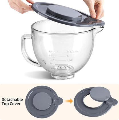 Glass Bowl for KitchenAid 4.5-5 Quart Tilt-Head Stand Mixer,Replacement with KitchenAid Artisan Mixer Glass Bowl | Glass Mixing Bowl for KitchenAid Artisan Mixer