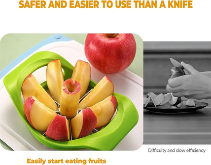 Fruit Cutter apple slicer 8 slices,8-Blade apple corer,Anti-Slip Handle Easy to Use, Time-Saving, Stainless Steel Cutter and Divider For apple Tomato Orange Pear Pineapple kitchen gadgets
