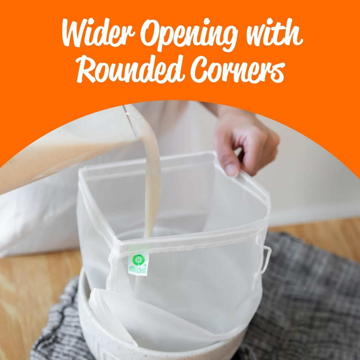Pro Quality Nut Milk Bag – Big XL Commercial Food Grade – Strong Durable Reusable Almond Milk Straining Bags & All Purpose Fine Mesh Nylon Cheesecloth Strainer– Juicing-Cheese–Recipes & Vids