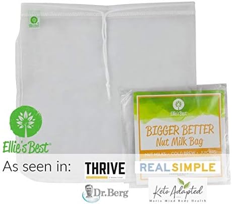 Pro Quality Nut Milk Bag – Big XL Commercial Food Grade – Strong Durable Reusable Almond Milk Straining Bags & All Purpose Fine Mesh Nylon Cheesecloth Strainer– Juicing-Cheese–Recipes & Vids