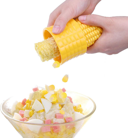 Corn Stripping Tool, Set of 2 - These Corn Cobber Tools are the Easiest Way to Remove Kernels from Fresh Corn - Just Push Corn Through the Device - The Stainless Steel Blades Work as a Corn Zipper