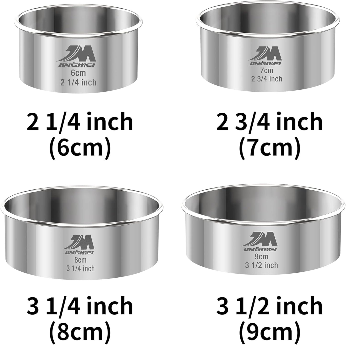 5 Pieces Circle Biscuit Cutter,Professional Stainless Steel Round Cookies Mold Tool with Handle for Baking GIFT Package