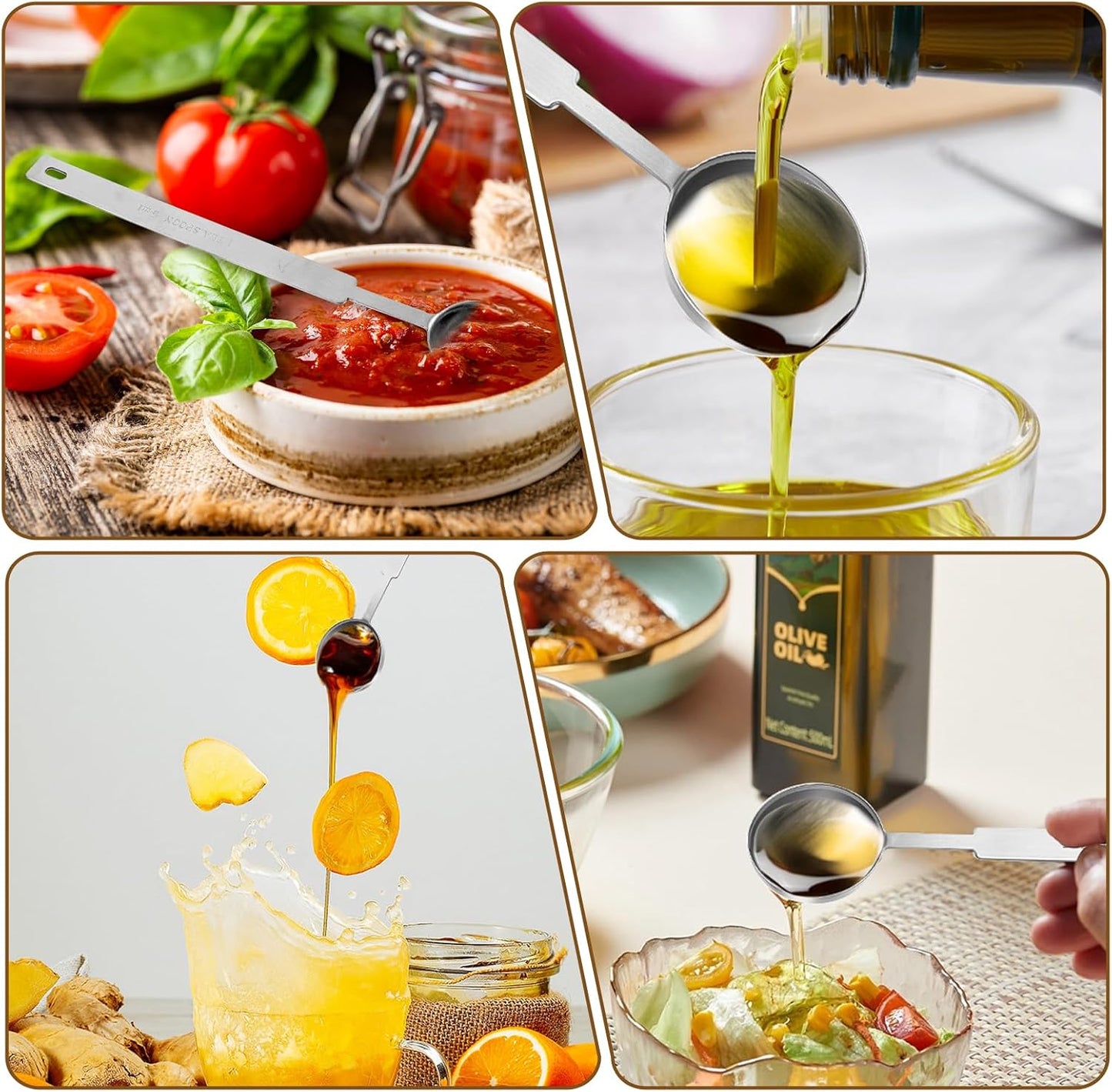 2pcs 1 Tsp Measuring Spoon,5 ML Long Handle Teaspoon Measuring Spoon,Stainless Steel 1 Tsp Teaspoon Scoop for Accurate Measure Liquid Dry Ingredients Ground Coffee, Cooking & Baking