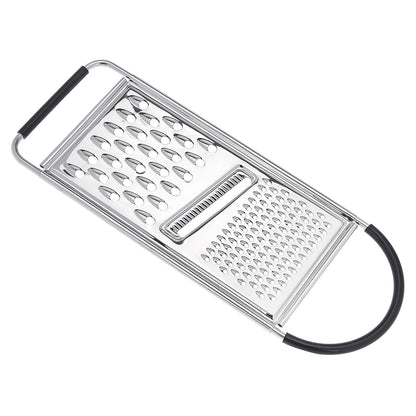 Cheese Grater with Handle, Stainless Steel Zester, Easy to Clean, Dishwasher Safe, Rectangular, Non-Slip, Multifunction Tool for Kitchen Prep, Vegetables, Black