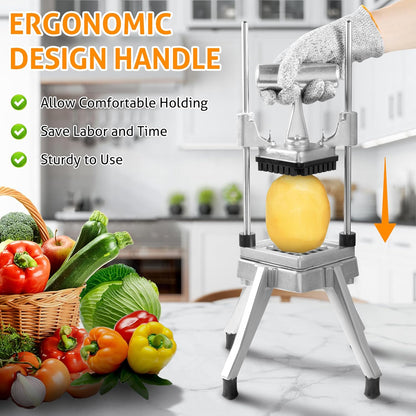 Commercial Vegetable Chopper Fruit Dicer Manual Food Cutter 3/8" | Commercial Onion Chopper, 420 Stainless Steel Vegetable Fruit Cutter Machine, Manual Food Chopper, For Home Or Commercial Use