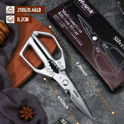 HUUSK Kitchen Scissors for Food, Multifunction Sharp Red Kitchen Shears