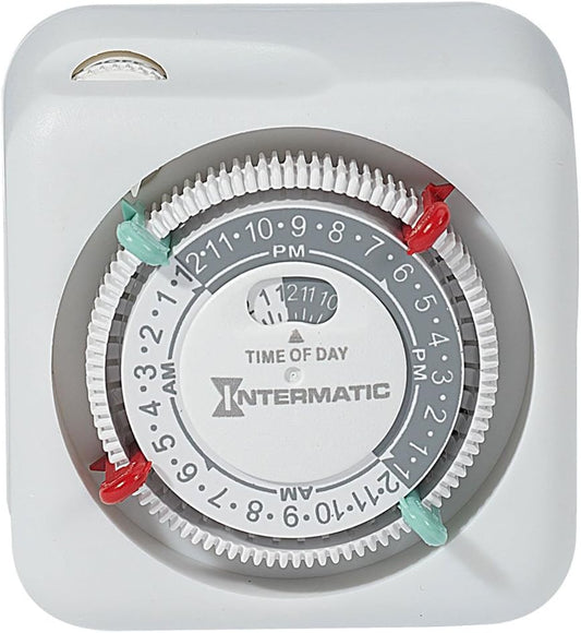 TN111K 15-Amp Indoor Timer - Versatile 24-Hour Control - Easy Manual Override and Single 2-Prong Design (1 Pack)
