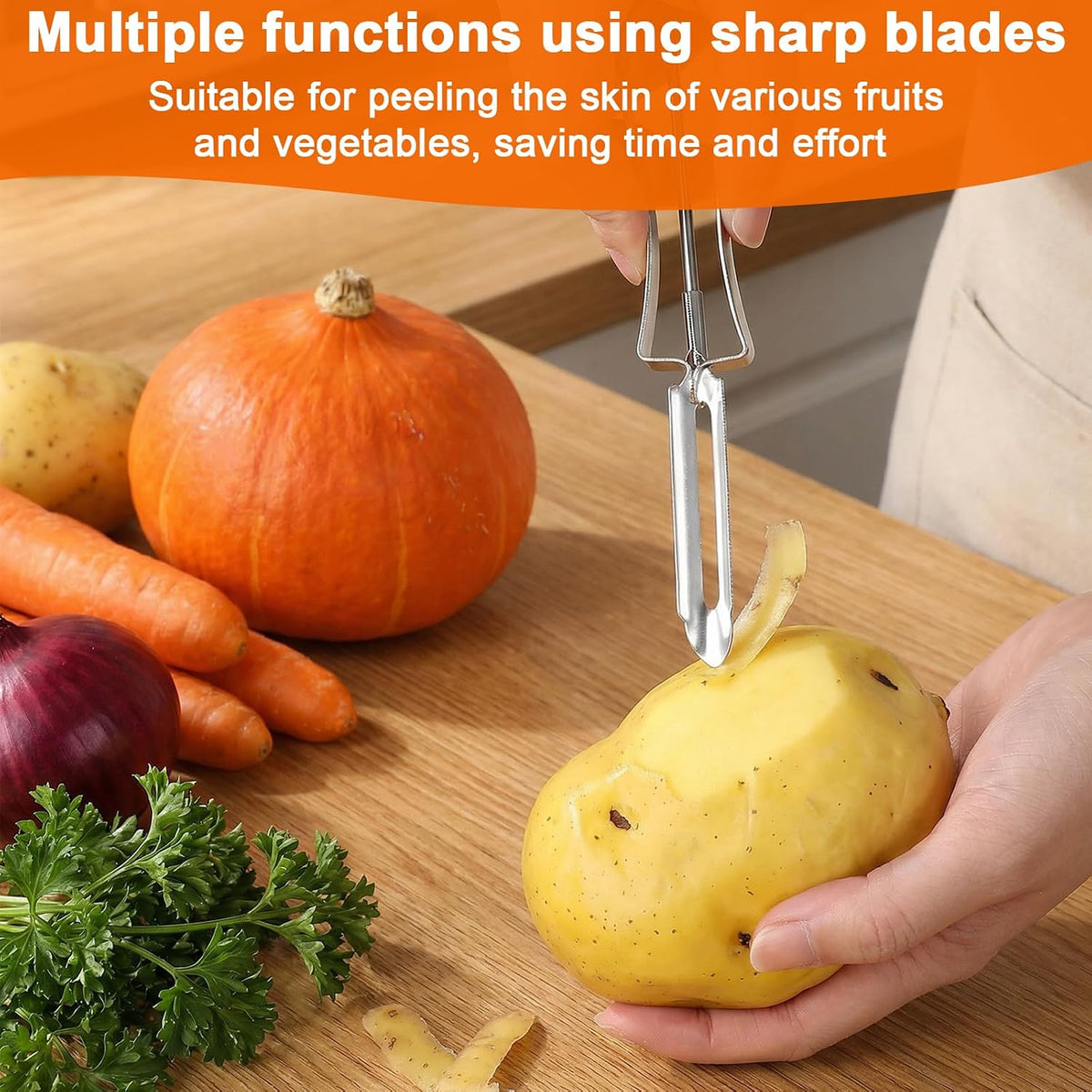 1 Pcs Stainless Steel Vegetable Peeler, Swivel Blade Ergonomic Handle