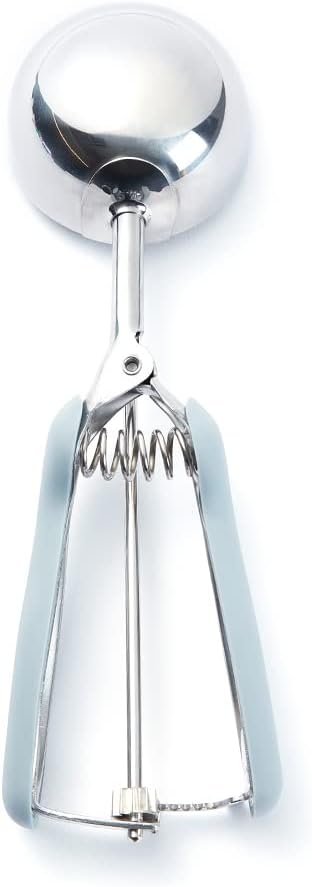 Comfy Grip 2 Ounce Ice Cream Scooper 1 Spring-Loaded Melon Ball Scoop - #20 Built-In Blade Yellow Stainless Steel Cookie Baller Dishwasher-Safe Heavy-Duty