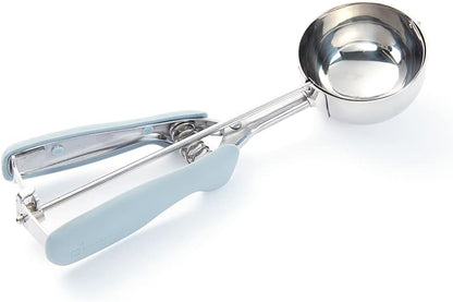 Comfy Grip 2 Ounce Ice Cream Scooper 1 Spring-Loaded Melon Ball Scoop - #20 Built-In Blade Yellow Stainless Steel Cookie Baller Dishwasher-Safe Heavy-Duty