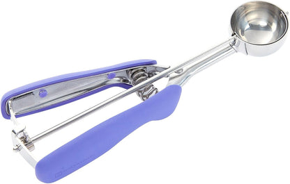 Comfy Grip 2 Ounce Ice Cream Scooper 1 Spring-Loaded Melon Ball Scoop - #20 Built-In Blade Yellow Stainless Steel Cookie Baller Dishwasher-Safe Heavy-Duty