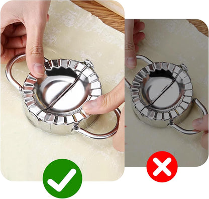 3-in-1 Dumpling Press, Pierogi Maker, and Empanada Maker Press, 304 Stainless Steel with 3 Sizes (4”, 5”, 6”) for Homemade Dumplings, Pastries and Empanada Mold Manual Pasta Makers
