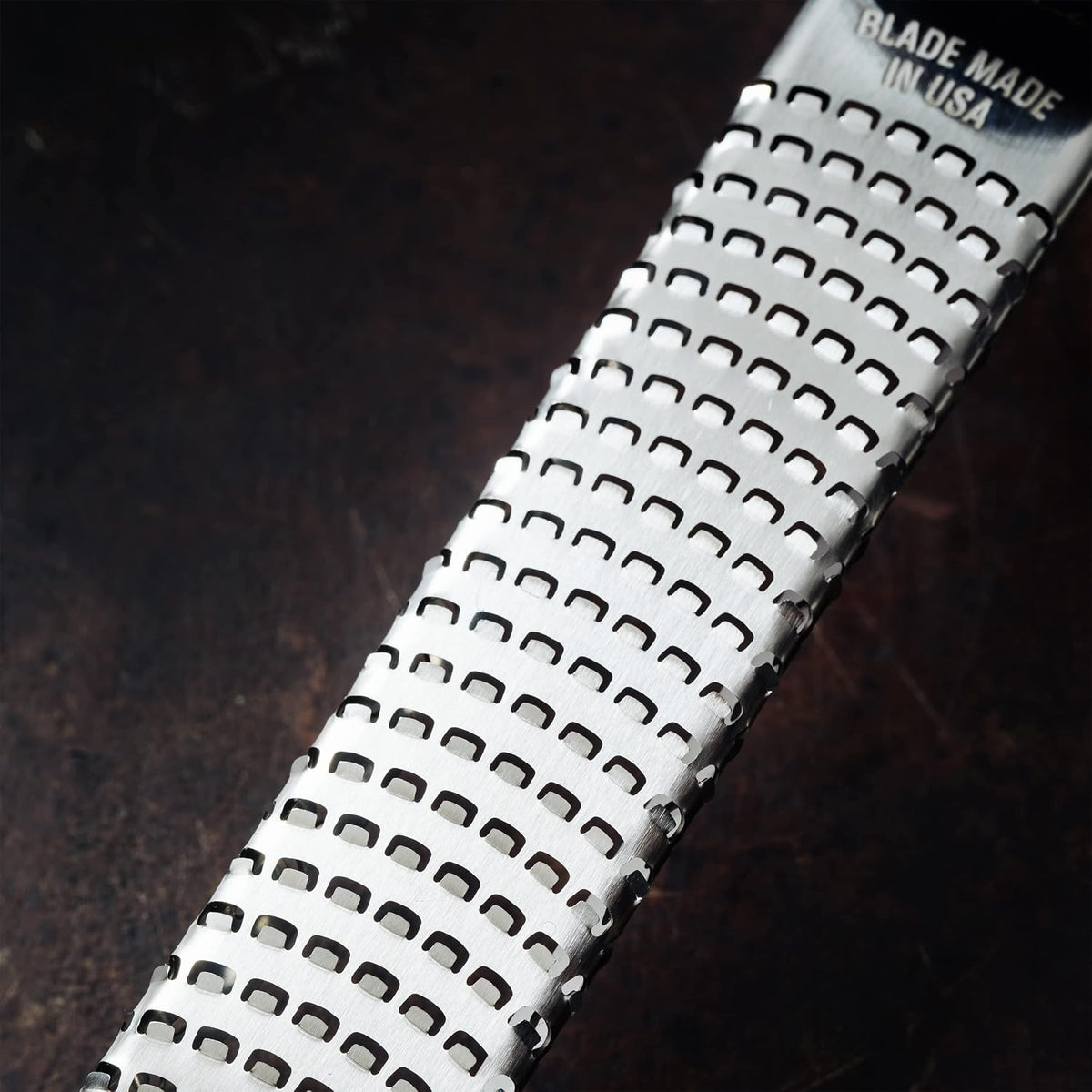 Premium Zester Grater in Denim Blue | Lemon Zester tool, Hard Cheese & Vegetable Grater | For Citrus, Parmesan Cheese, Garlic, Ginger, Nutmeg | Fine Stainless Steel Blade, Made in USA