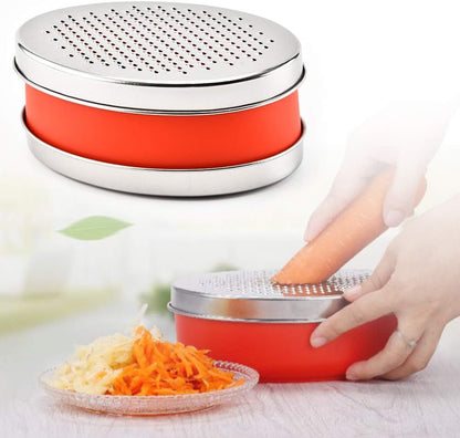 Cheese Grater with Container and Lid 2 Blade Kitchen Grater