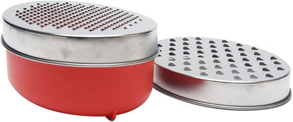Cheese Grater with Container and Lid 2 Blade Kitchen Grater