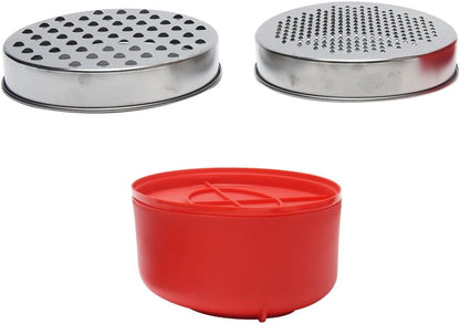 Cheese Grater with Container and Lid 2 Blade Kitchen Grater