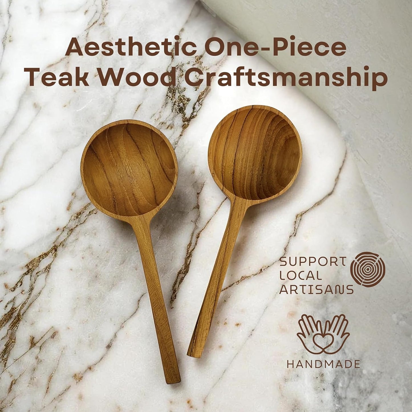 Wooden Coffee Spoon, Handmade Teak Wood Scoop for Ground Coffee, Beans and Tea 1 Tablespoon for Jars and Containers (1 Piece)