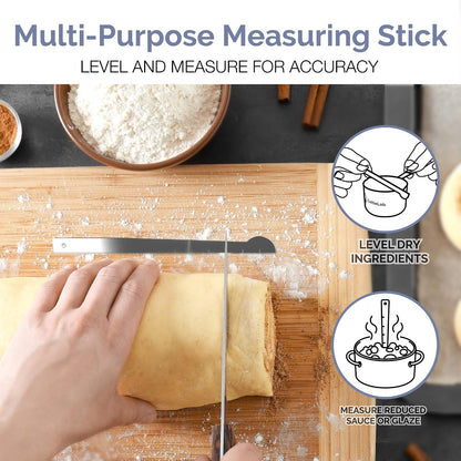 22-Piece Stainless Steel Measuring Cups and Spoons Set, Tad Dash Pinch Smidgen Drop Mini Measuring Spoons, Measuring Stick Leveler, Measurement Conversion Chart Fridge Magnet, (Farmhouse)