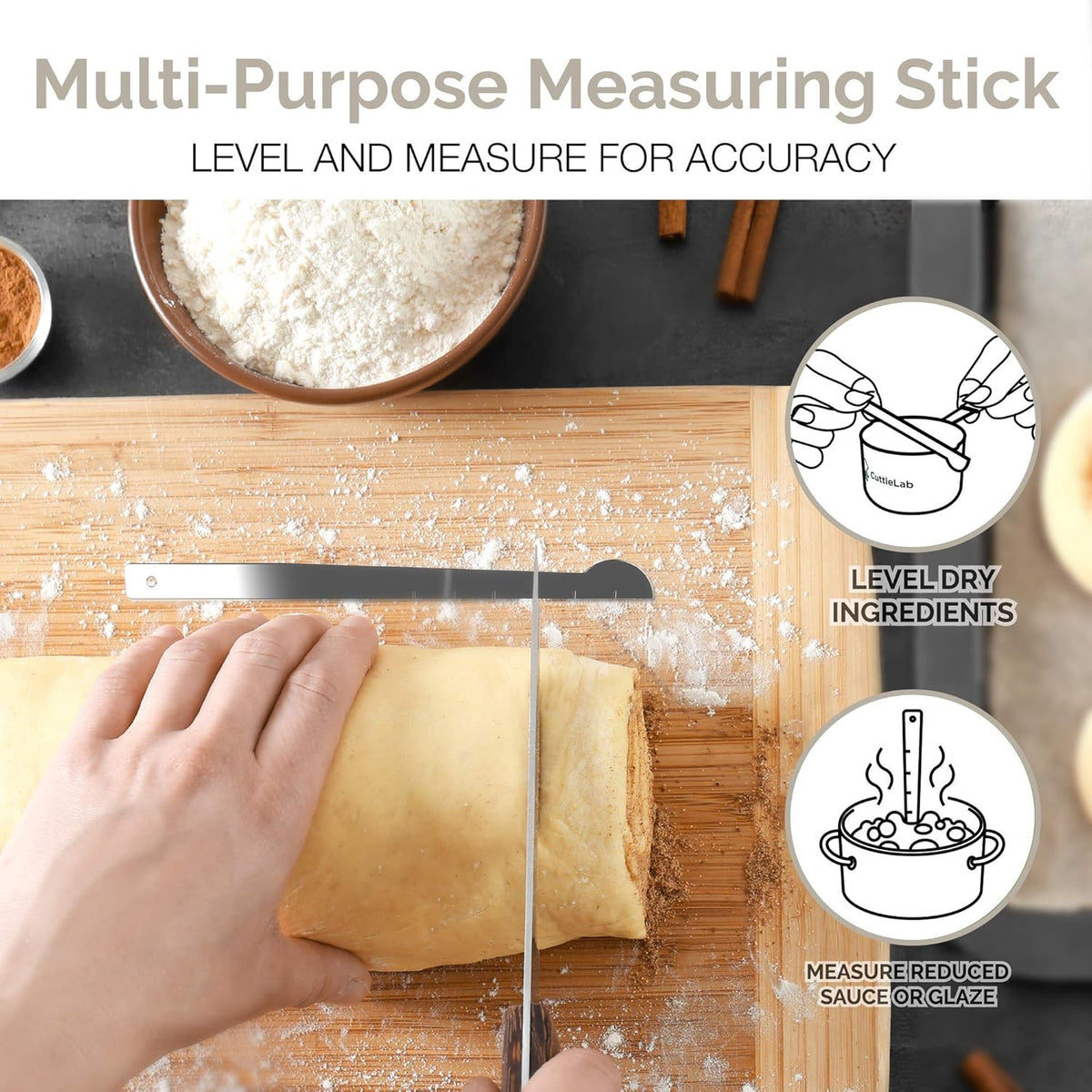 22-Piece Stainless Steel Measuring Cups and Spoons Set, Tad Dash Pinch Smidgen Drop Mini Measuring Spoons, Measuring Stick Leveler, Measurement Conversion Chart Fridge Magnet, (Farmhouse)
