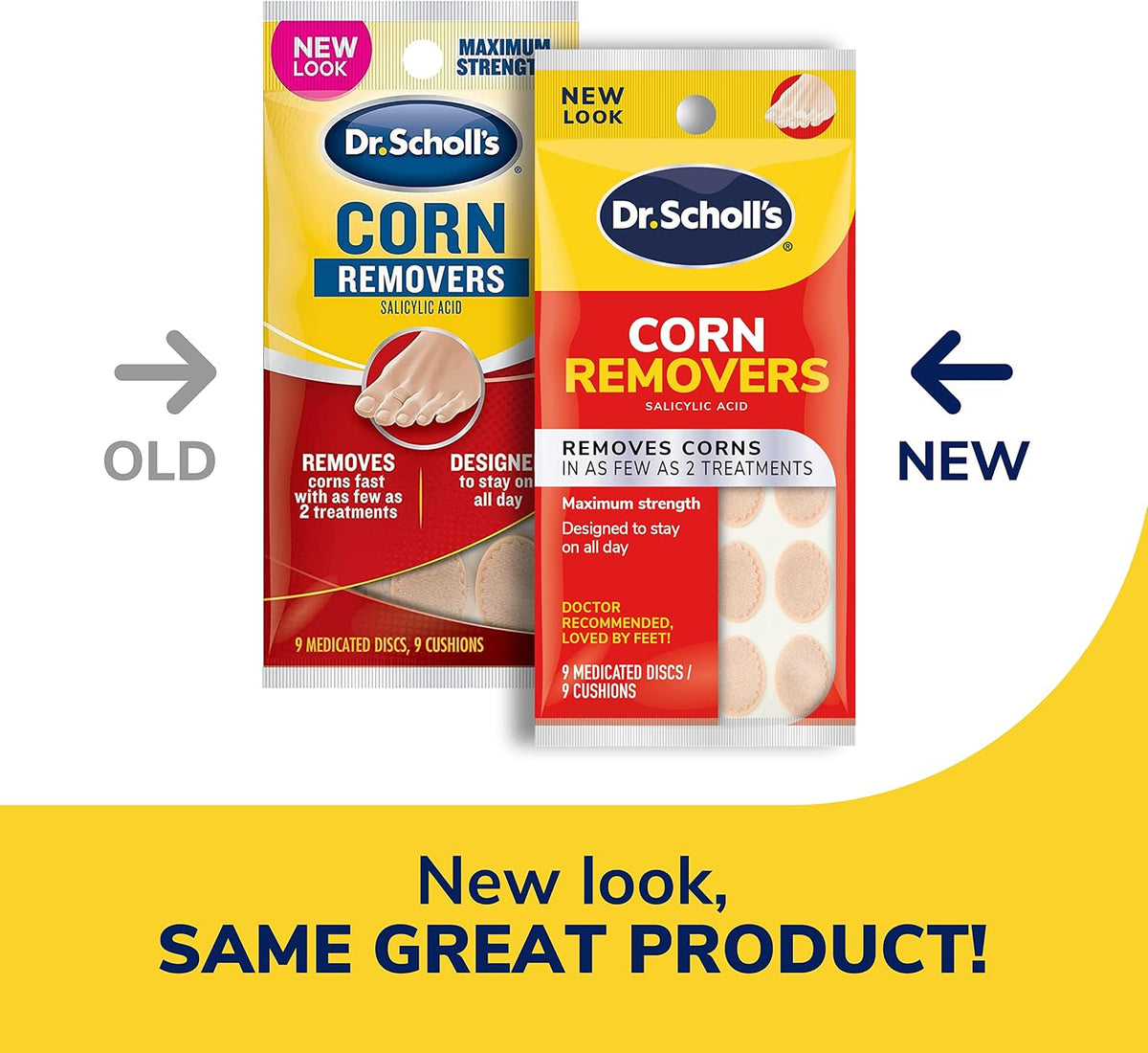 Corn REMOVERS, 9 Ct // Removes Corns in as Few as 2 Treatments, Maximum Strength, Stays on All Day