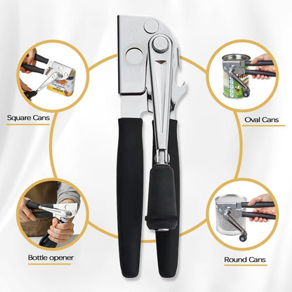 Heavy Duty Commercial Manual Crank Can Opener,Easy for Seniors & Arthritis | 360° rotation,easy cut,for restaurants & home kitchens,works on #10 cans,ergonomic