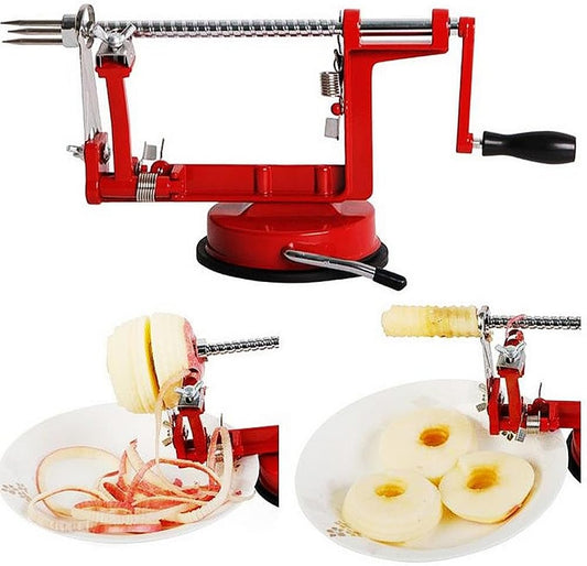 Apple Peeler Corer Slicer 3-in-1 Suction Base Adjustable | Adjustable stainless blade; strong suction base; fits potatoes, pears; heavy-duty zinc alloy; easy to clean