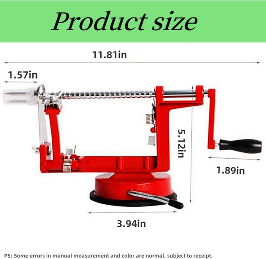 Apple Peeler Corer Slicer 3-in-1 Suction Base Adjustable | Adjustable stainless blade; strong suction base; fits potatoes, pears; heavy-duty zinc alloy; easy to clean