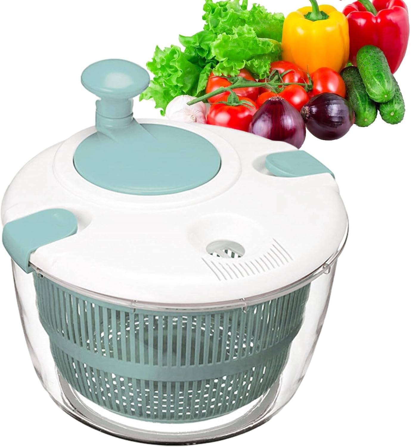 Large Manual Salad Spinner | Efficient Lettuce Washer with Secure Lid, Rotary Handle & Drainer for Quick Drying of Leafy Greens & Fruits in Home Kitchen Hot Pink
