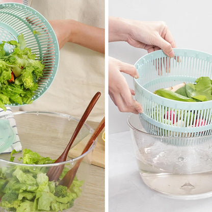 Large Manual Salad Spinner | Efficient Lettuce Washer with Secure Lid, Rotary Handle & Drainer for Quick Drying of Leafy Greens & Fruits in Home Kitchen Hot Pink