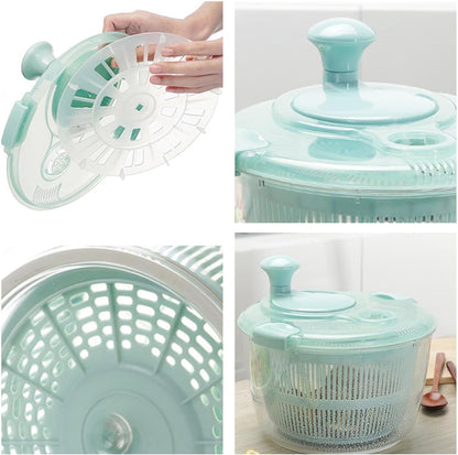 Large Manual Salad Spinner | Efficient Lettuce Washer with Secure Lid, Rotary Handle & Drainer for Quick Drying of Leafy Greens & Fruits in Home Kitchen Hot Pink