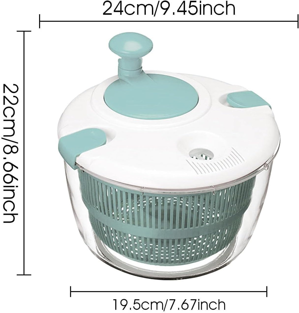 Large Manual Salad Spinner | Efficient Lettuce Washer with Secure Lid, Rotary Handle & Drainer for Quick Drying of Leafy Greens & Fruits in Home Kitchen Hot Pink