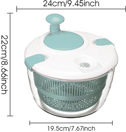 Large Manual Salad Spinner | Efficient Lettuce Washer with Secure Lid, Rotary Handle & Drainer for Quick Drying of Leafy Greens & Fruits in Home Kitchen Hot Pink