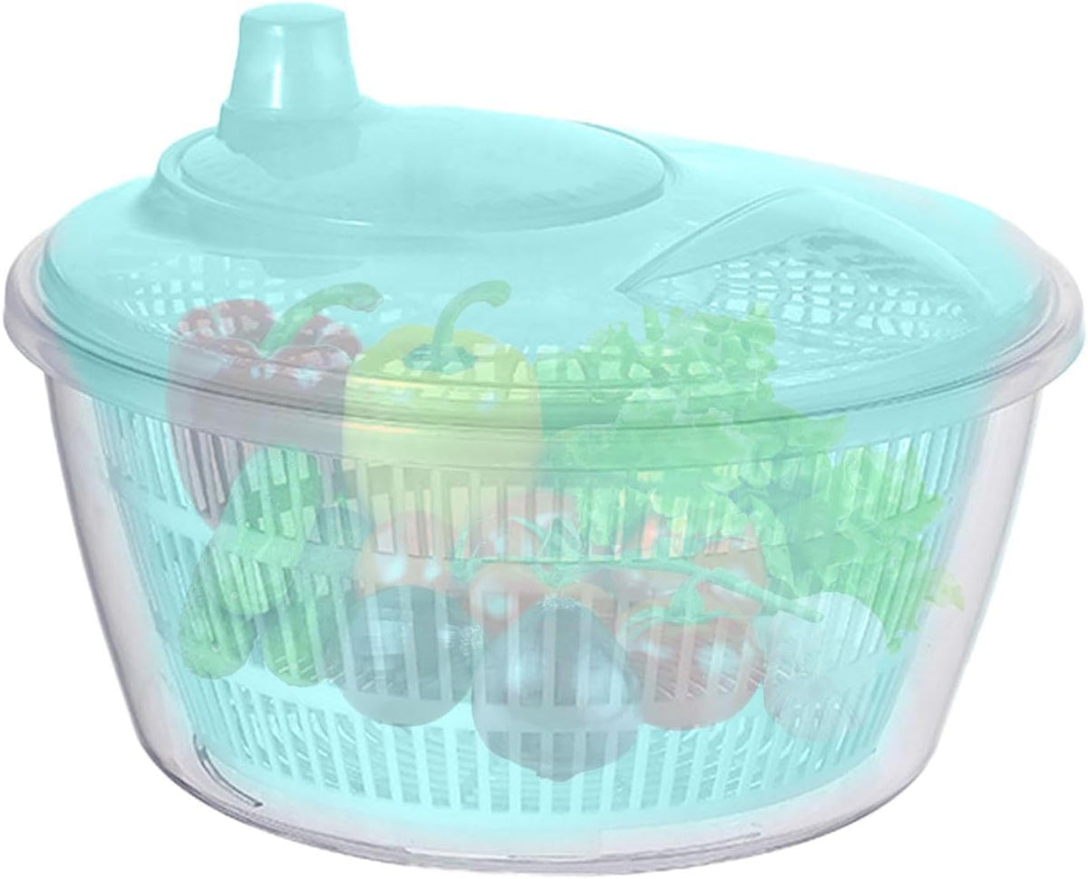 Large Manual Salad Spinner | Efficient Lettuce Washer with Secure Lid, Rotary Handle & Drainer for Quick Drying of Leafy Greens & Fruits in Home Kitchen Hot Pink