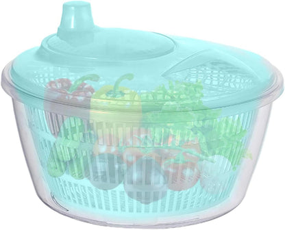 Large Manual Salad Spinner | Efficient Lettuce Washer with Secure Lid, Rotary Handle & Drainer for Quick Drying of Leafy Greens & Fruits in Home Kitchen Hot Pink