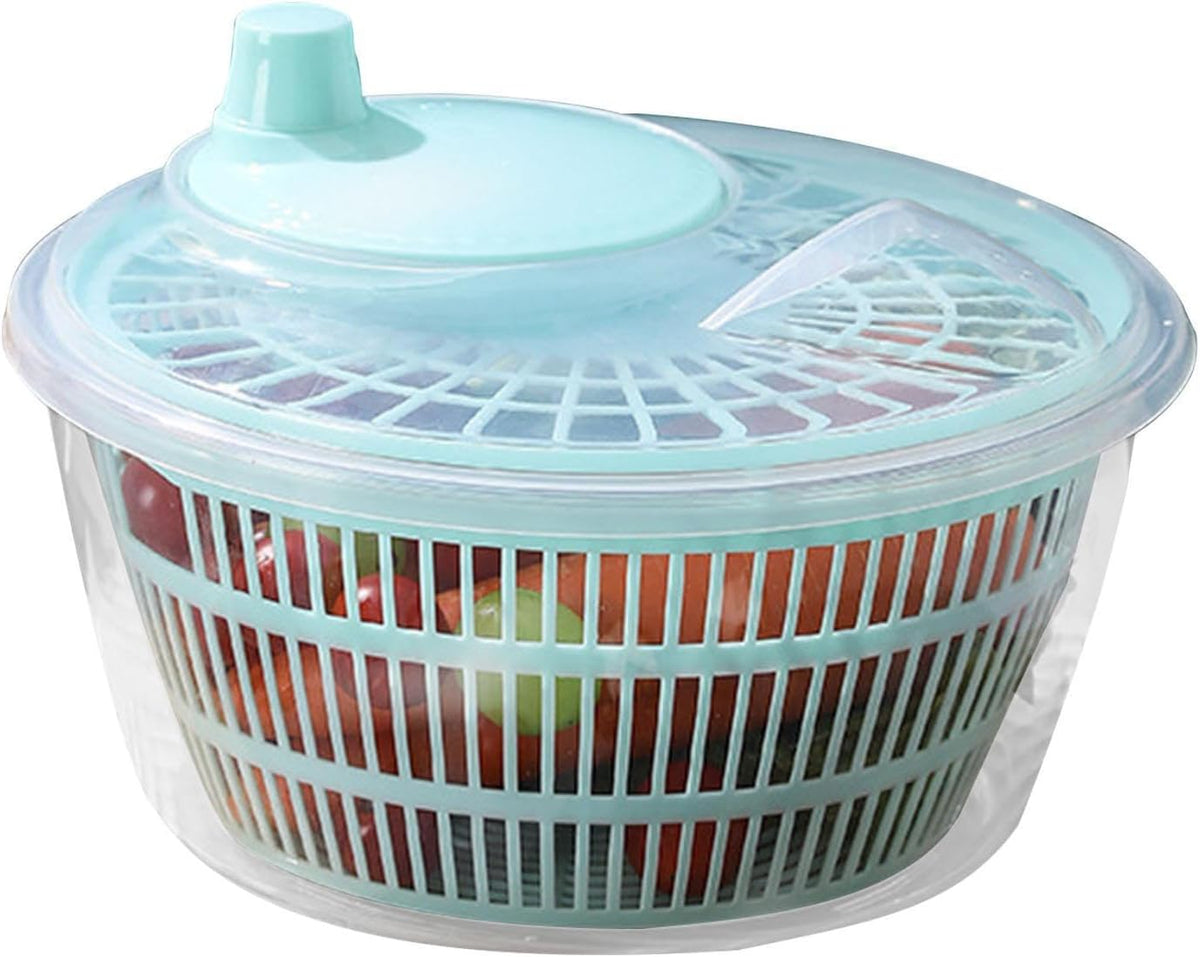 Large Manual Salad Spinner | Efficient Lettuce Washer with Secure Lid, Rotary Handle & Drainer for Quick Drying of Leafy Greens & Fruits in Home Kitchen Hot Pink