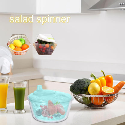 Large Manual Salad Spinner | Efficient Lettuce Washer with Secure Lid, Rotary Handle & Drainer for Quick Drying of Leafy Greens & Fruits in Home Kitchen Hot Pink