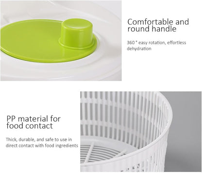 Large Manual Salad Spinner | Efficient Lettuce Washer with Secure Lid, Rotary Handle & Drainer for Quick Drying of Leafy Greens & Fruits in Home Kitchen Hot Pink